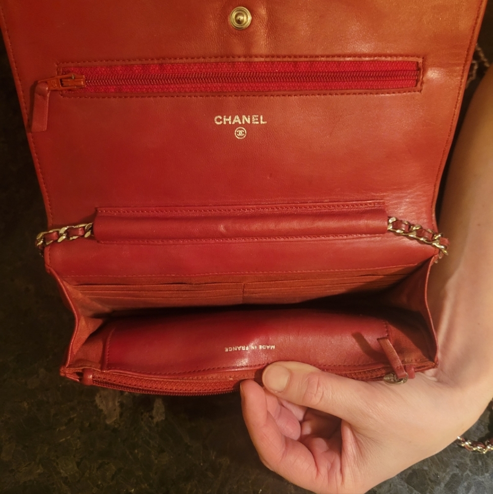 COPY - 💯Authentic Chanel Wallet On Chain Red Lambskin - Picture 5 of 6